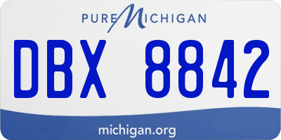 MI license plate DBX8842