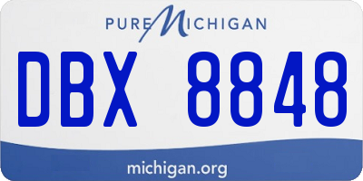 MI license plate DBX8848