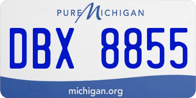 MI license plate DBX8855