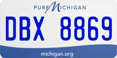 MI license plate DBX8869