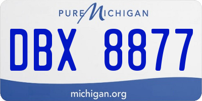 MI license plate DBX8877