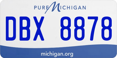 MI license plate DBX8878