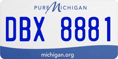 MI license plate DBX8881
