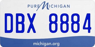 MI license plate DBX8884