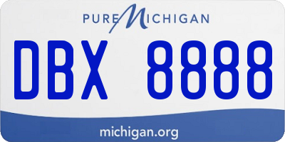 MI license plate DBX8888