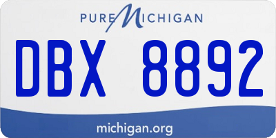 MI license plate DBX8892