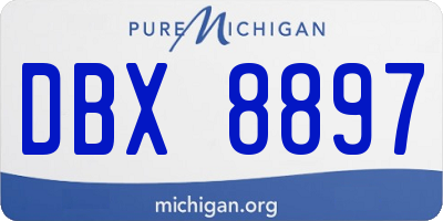 MI license plate DBX8897