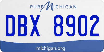 MI license plate DBX8902