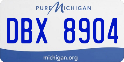 MI license plate DBX8904