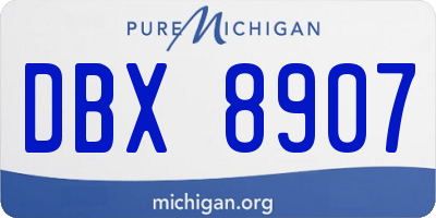 MI license plate DBX8907