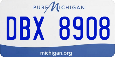 MI license plate DBX8908
