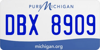 MI license plate DBX8909