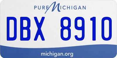 MI license plate DBX8910