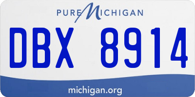 MI license plate DBX8914
