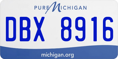 MI license plate DBX8916