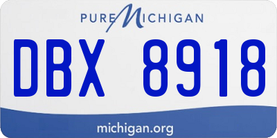 MI license plate DBX8918