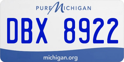 MI license plate DBX8922