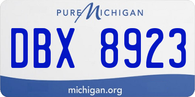 MI license plate DBX8923