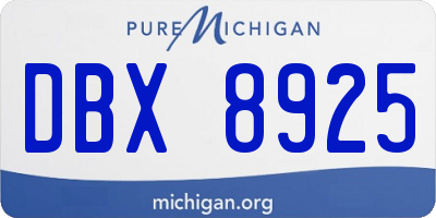 MI license plate DBX8925