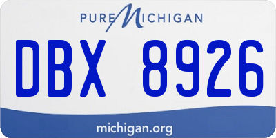 MI license plate DBX8926