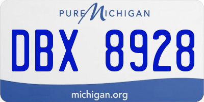 MI license plate DBX8928
