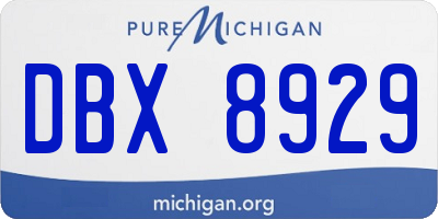MI license plate DBX8929