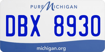 MI license plate DBX8930