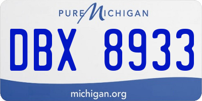 MI license plate DBX8933