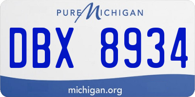 MI license plate DBX8934
