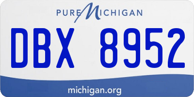 MI license plate DBX8952