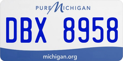 MI license plate DBX8958