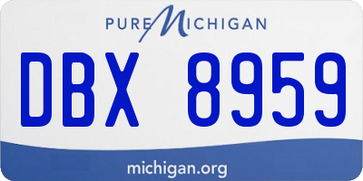MI license plate DBX8959