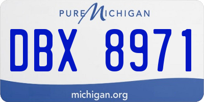 MI license plate DBX8971