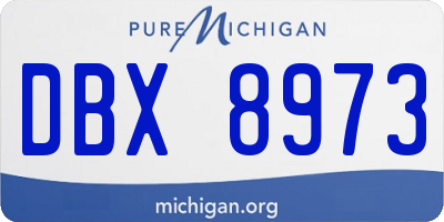 MI license plate DBX8973