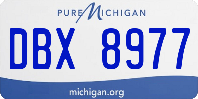 MI license plate DBX8977