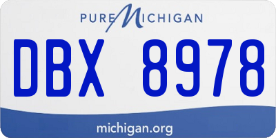 MI license plate DBX8978