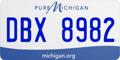 MI license plate DBX8982