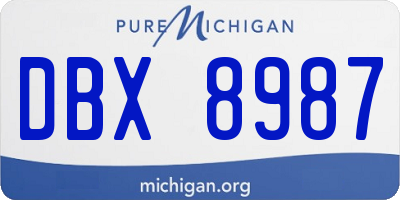 MI license plate DBX8987