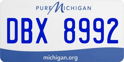 MI license plate DBX8992