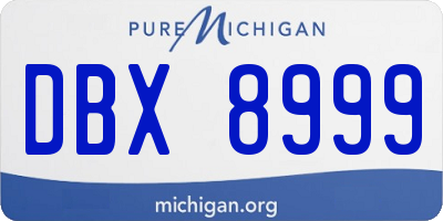 MI license plate DBX8999