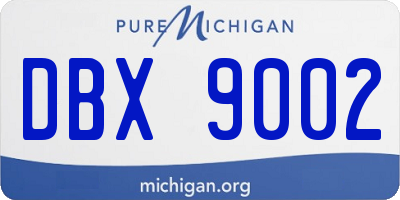 MI license plate DBX9002