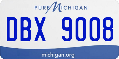 MI license plate DBX9008