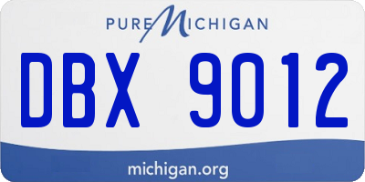 MI license plate DBX9012