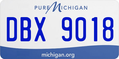 MI license plate DBX9018
