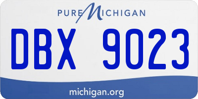 MI license plate DBX9023