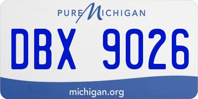 MI license plate DBX9026