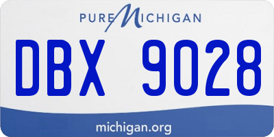MI license plate DBX9028