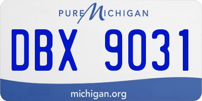 MI license plate DBX9031