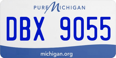 MI license plate DBX9055