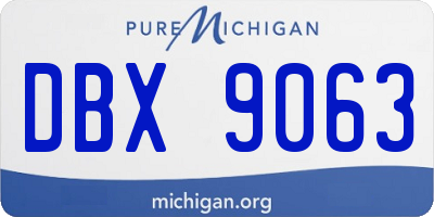 MI license plate DBX9063
